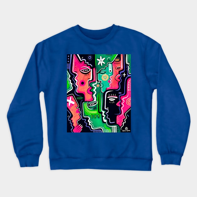 Art faces Crewneck Sweatshirt by Daria Kusto